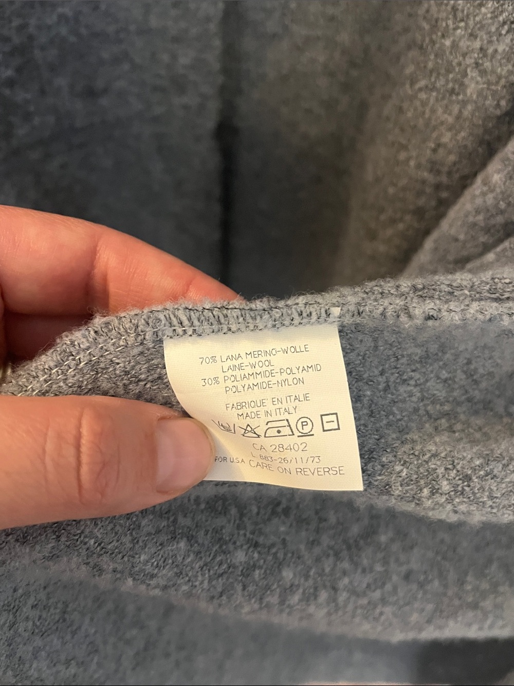 Gispa Donna Italian Made Blue Gray Wool Blend Open-Front Sweater Cardigan 3x - Picture 4 of 6